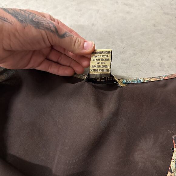 Notations Tiered Floral Boho Peasant Skirt Fairy 1X Paisley Y2K Earth Tones - Picture 8 of 9